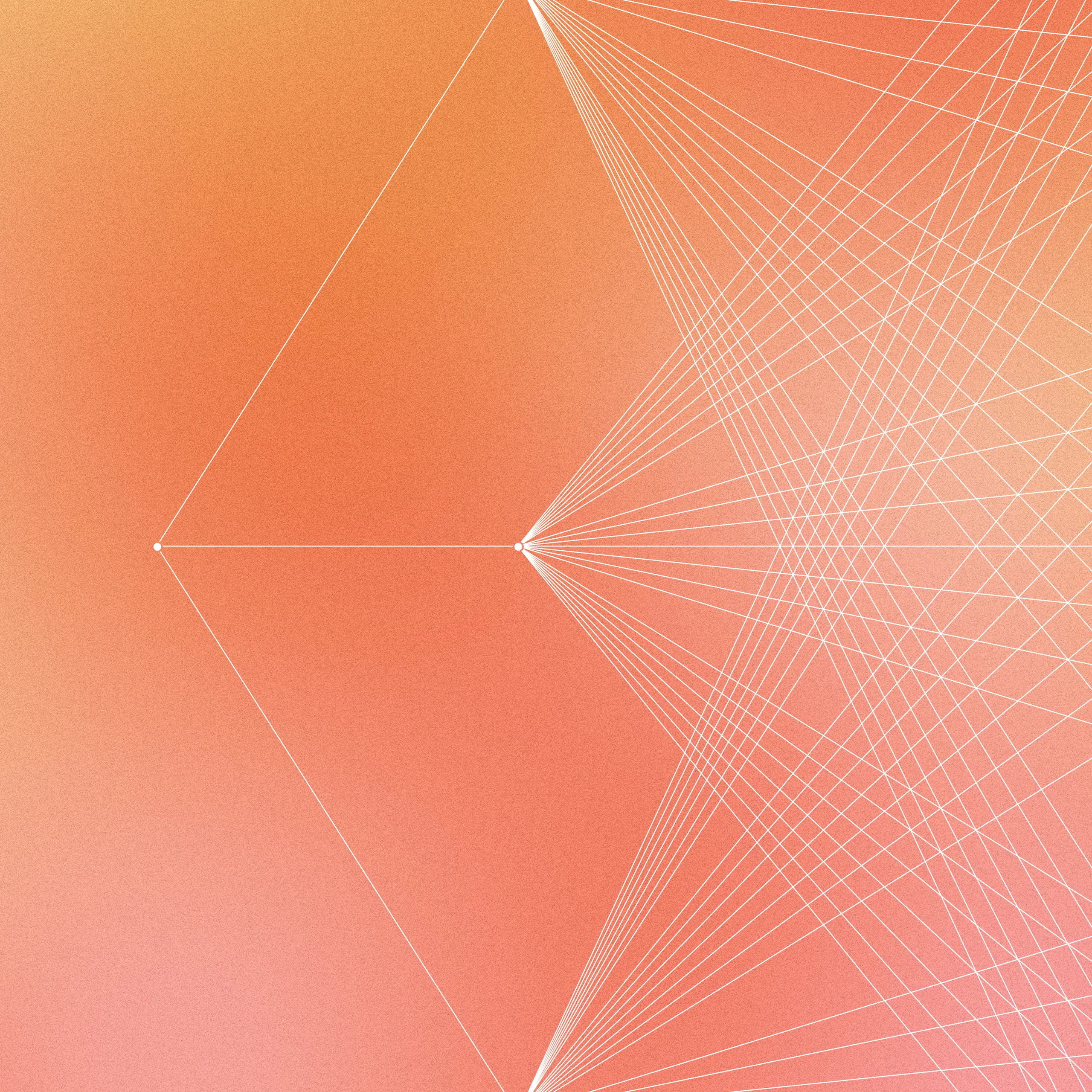 Abstract design featuring a soft gradient with geometric shapes and interconnected lines, representing digital interaction and AI systems.